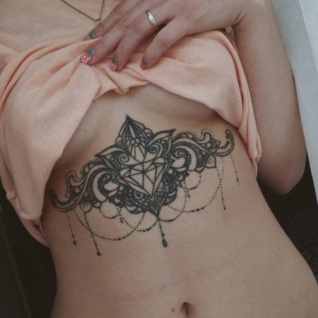 Татуировки для девушек под грудью