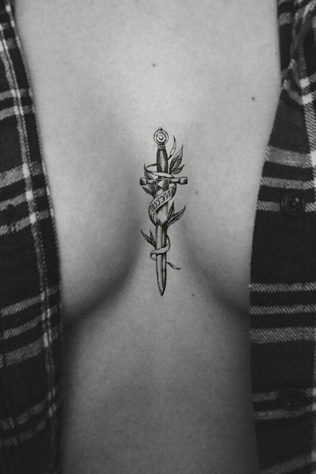 Кинжал тату эскиз