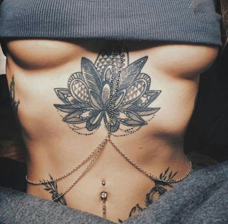 Тату мандала на груди