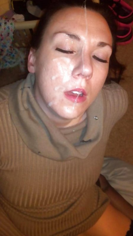 Обкончанное лицо домашнее