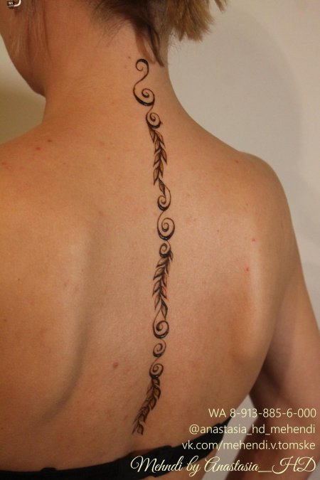 Женская тату на спине