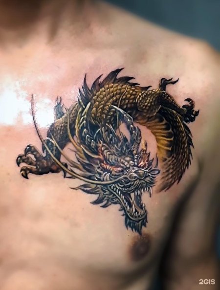 Тату дракона на плече мужские