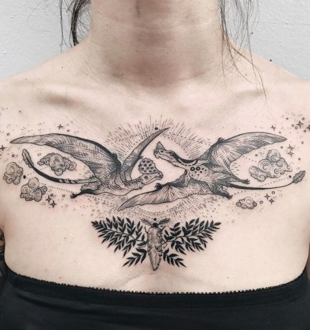 Эскиз тату на ключице мужские