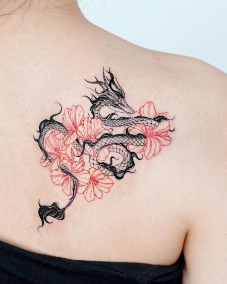 Китайский дракон тату