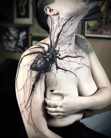 Тату с пауком