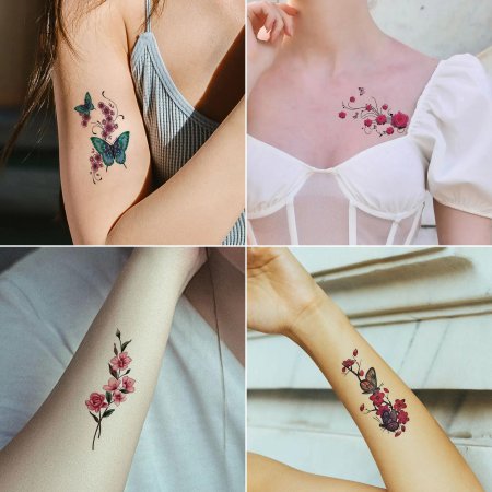 Временные татуировки цветы