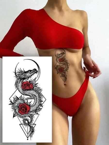 Тату дракон женские