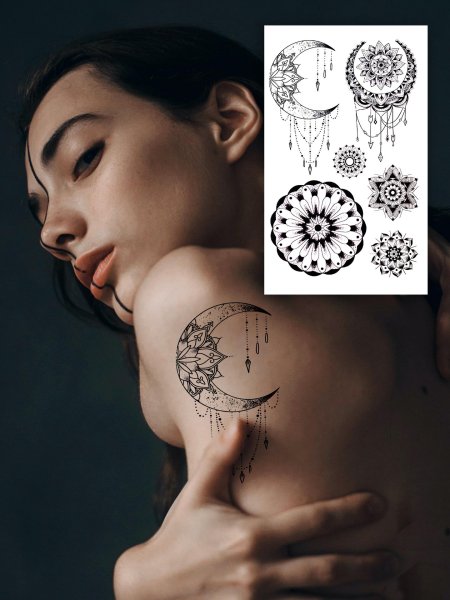 Временная переводная татуировка мандала