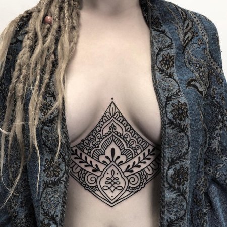 Тату под грудь