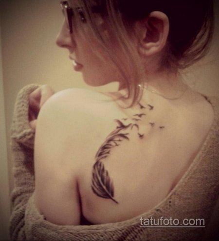 Тату на лопатке для девушек