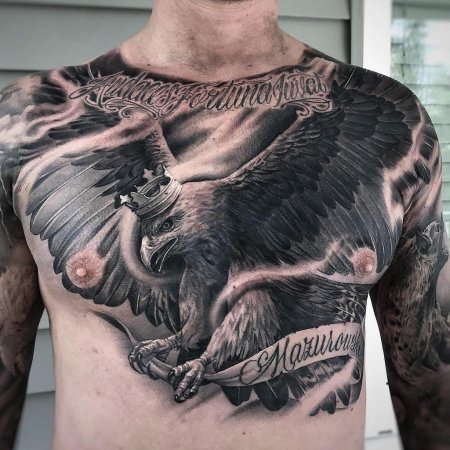 Тату орёл на спине мужские