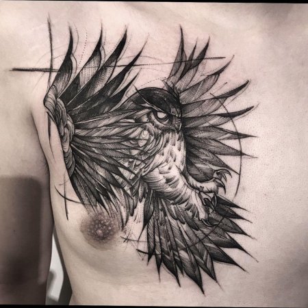 Тату эскиз на грудь