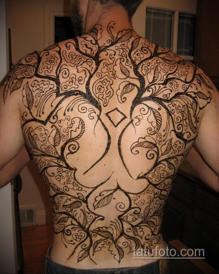 Тату дерево на спине мужские