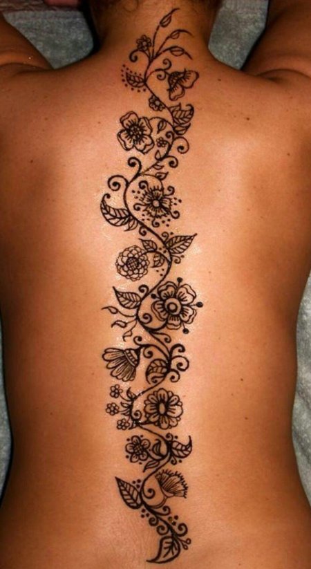 Рисунки хной на спине
