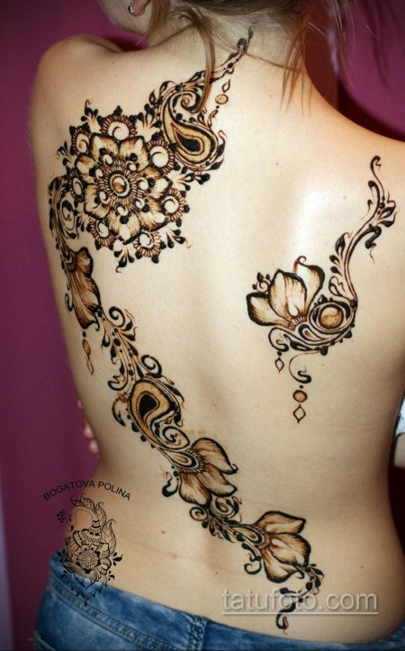 Рисунки хной на спине