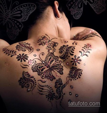 Рисунки хной на спине