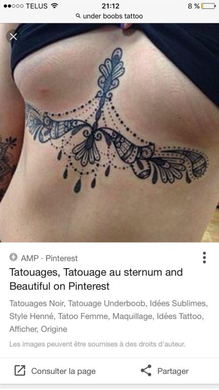 Тату под грудь