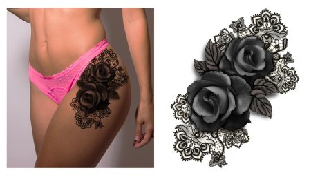 Тату для девушек на бедре