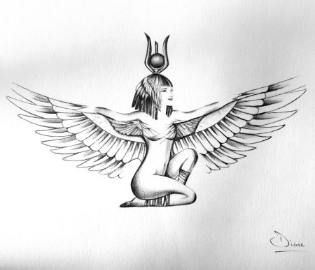 Исида богиня египта тату