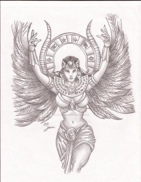 Исида богиня египта тату