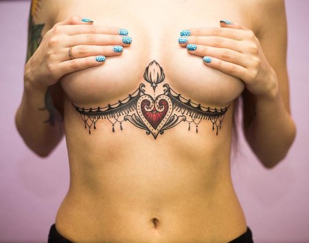 Татуировки для девушек под грудью