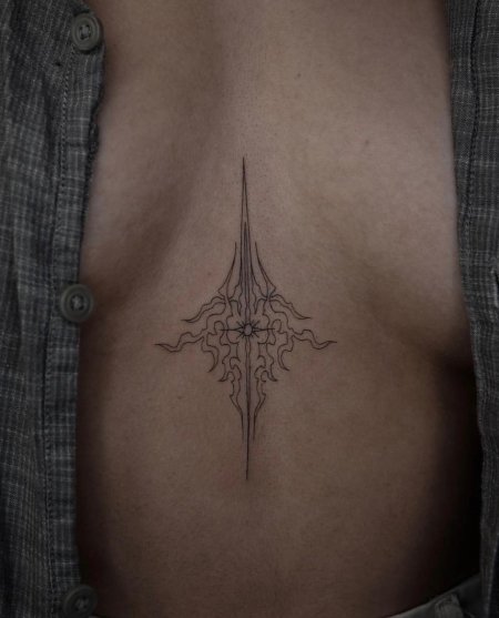 Тату под грудью мужские