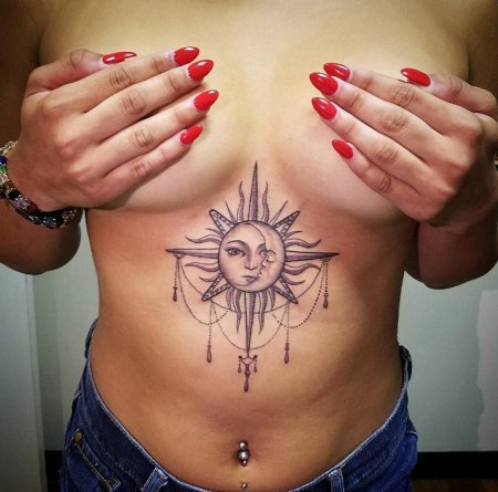 Тату солнце значение для девушек