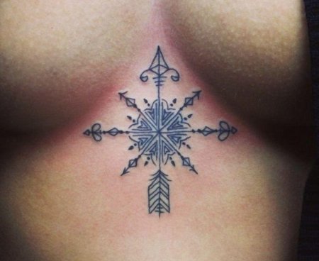 Тату снежинка