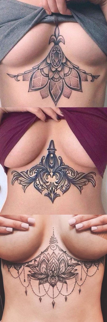 Тату под грудь