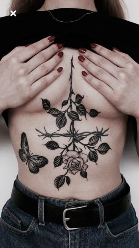 Татуировки для девушек под грудью