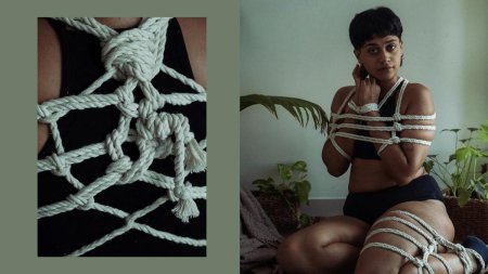 Связанные женщины веревкой