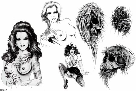 Эскиз тату девушка