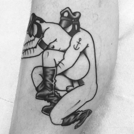 Моряк папай тату эскиз