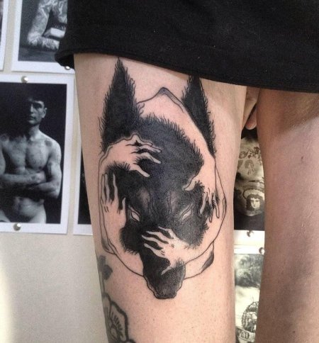 Татуировка волк