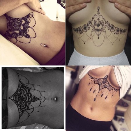 Под грудью тату