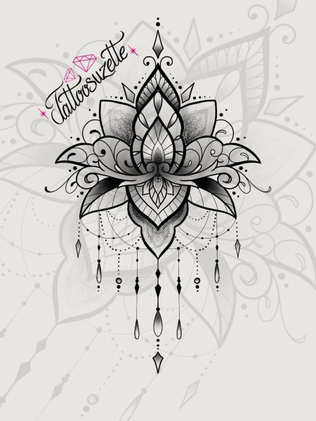Тату мандала лотос