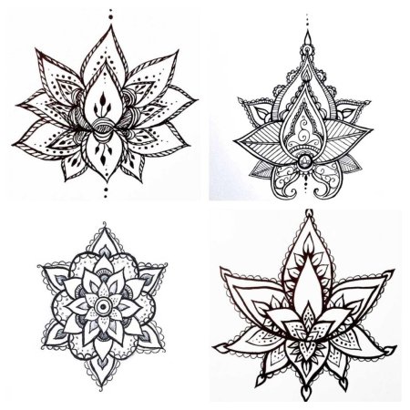 Мехенди лотос эскиз