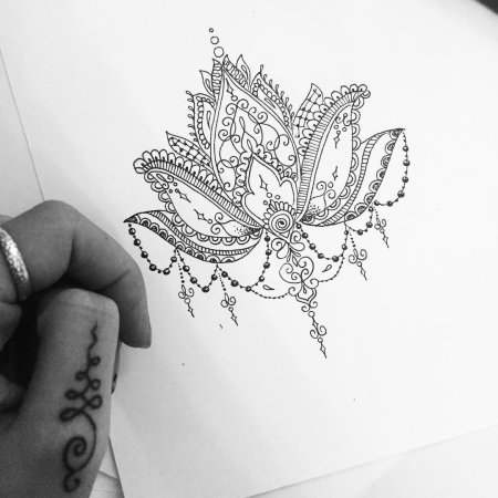 Мехенди тату лотос