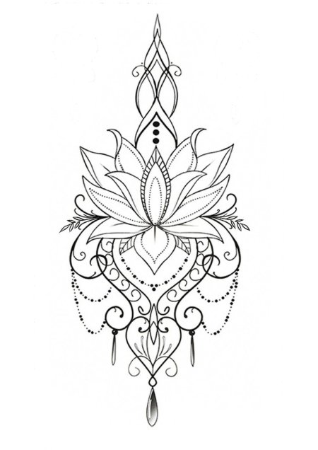 Тату мандала лотос