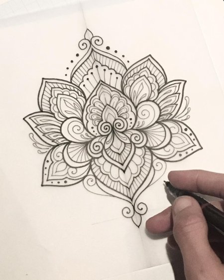 Тату мандала лотос
