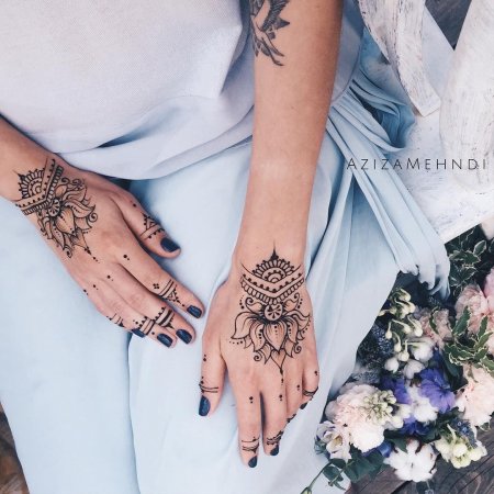 Мехенди тату лотос