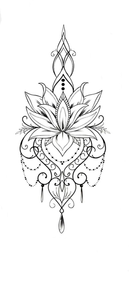 Тату мандала лотос