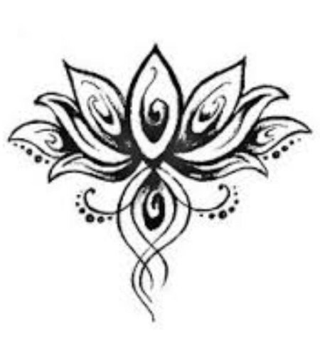 Лотос с узором трайбл