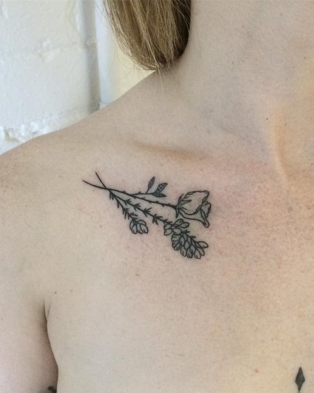 Тату на ключицах женские с двух сторон