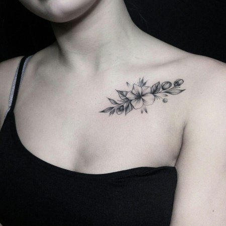 Тату на ключицах для девушек