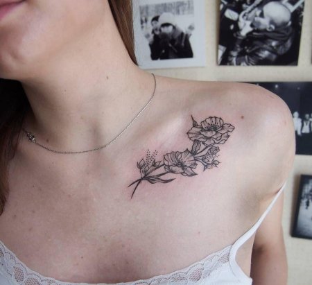 Тату на ключицах для девушек