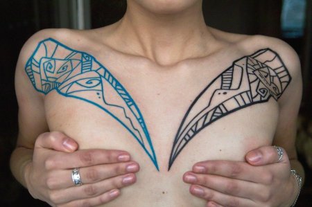 Тату на ключице мужские