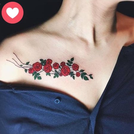 Эскиз тату на ключице для девушек