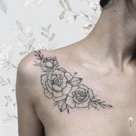 Татуировки на ключицу девушке