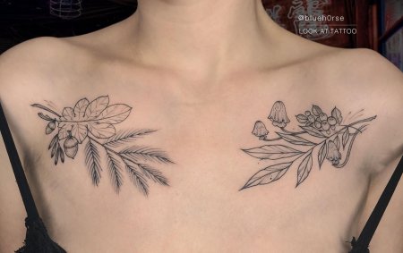 Татуировка на ключице для девушек